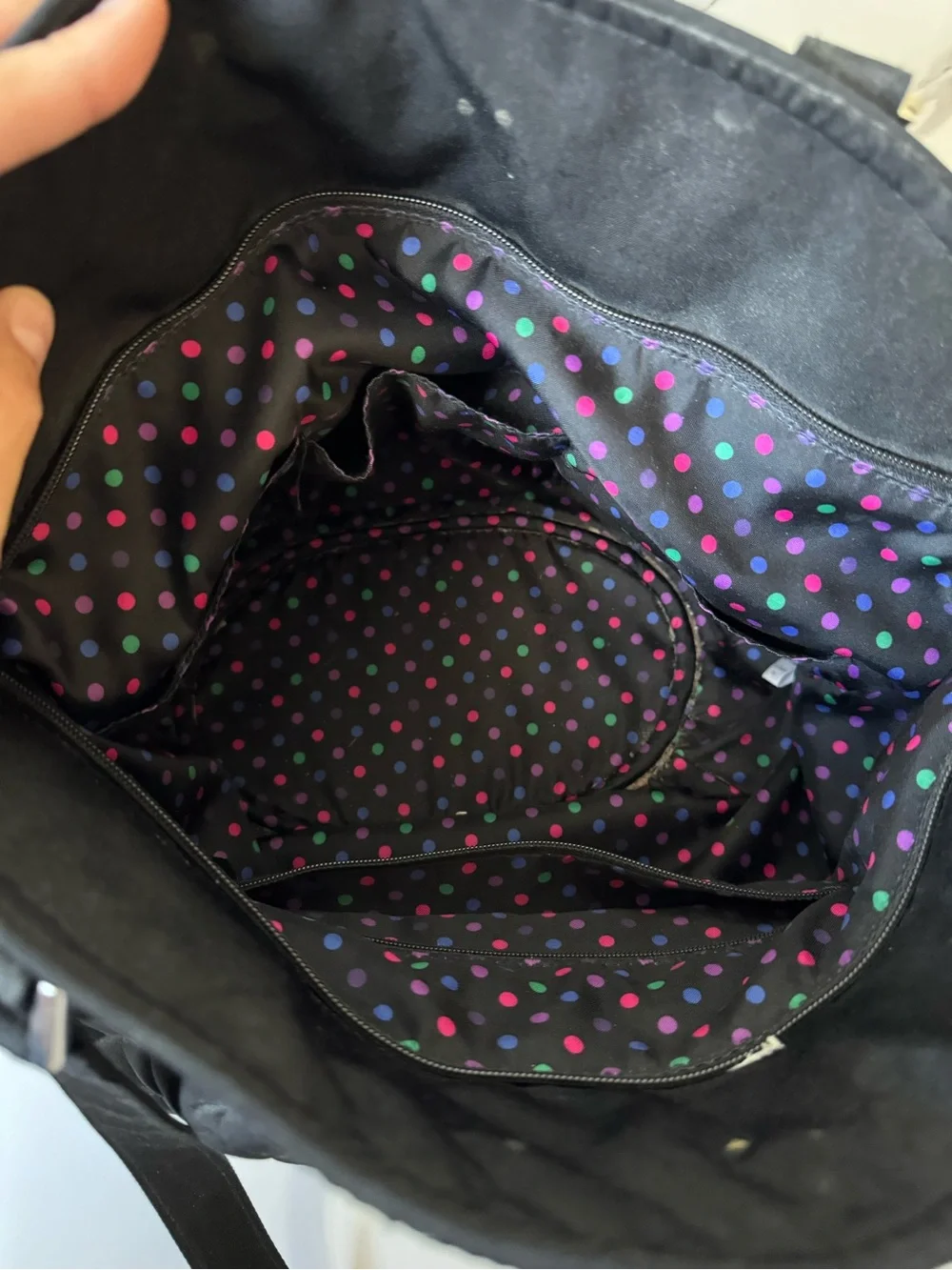 Vera Bradley Black Quilted Shoulder Tote